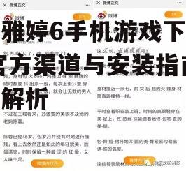 第三方平台下载雯雅婷6的注意事项